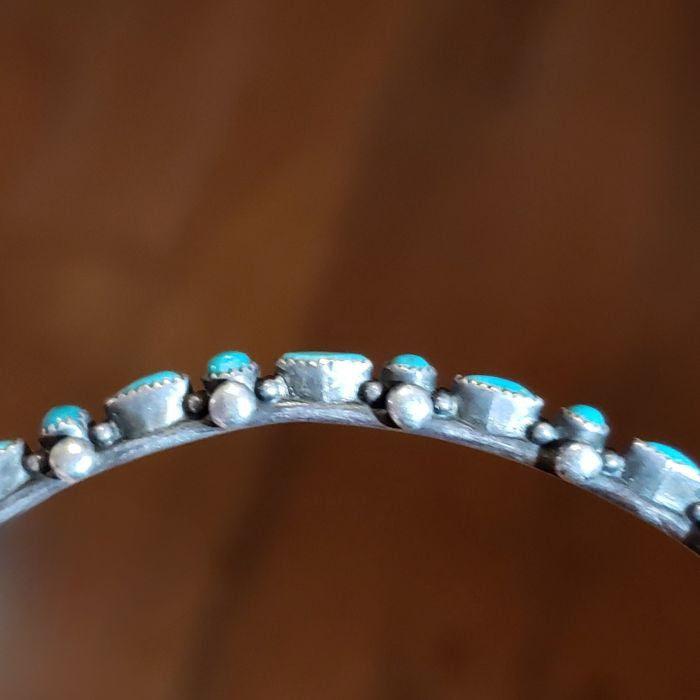 Slim silver and turquoise bracelet