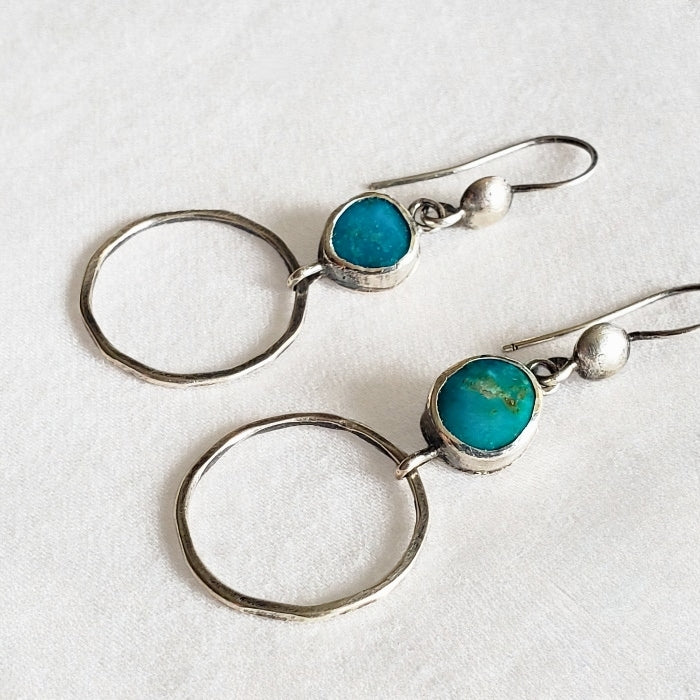 Turquoise hoop earrings