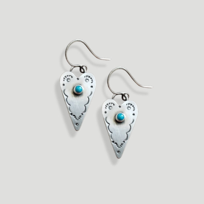Turquoise heart earrings