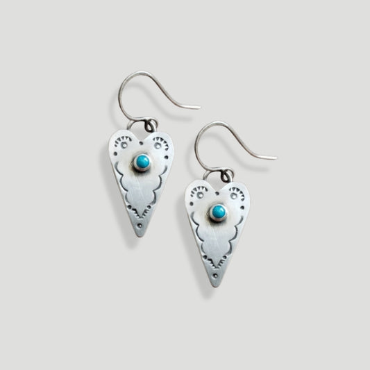 Turquoise heart earrings