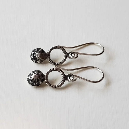 Carved flora earrings