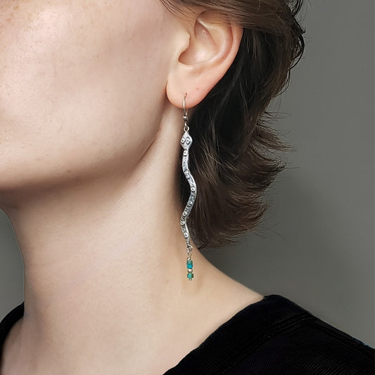Snake earrings with turquoise