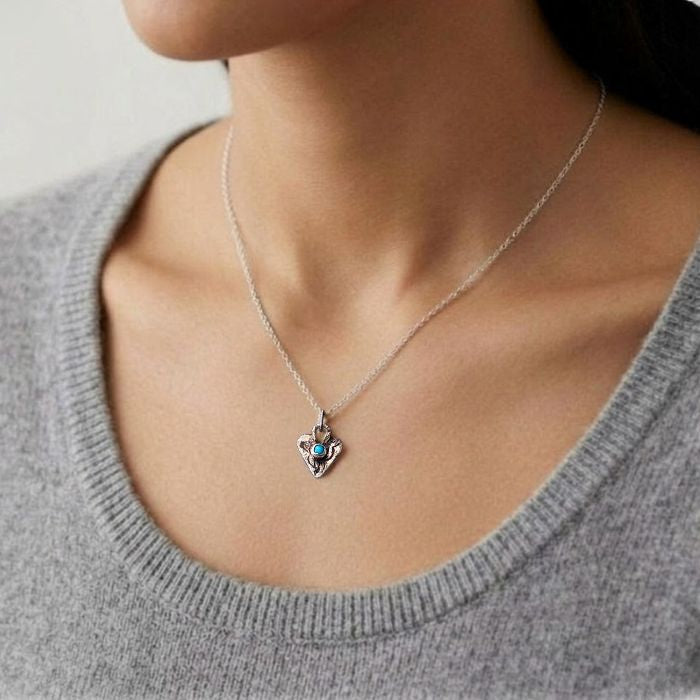 Small sterling silver heart charm pendant