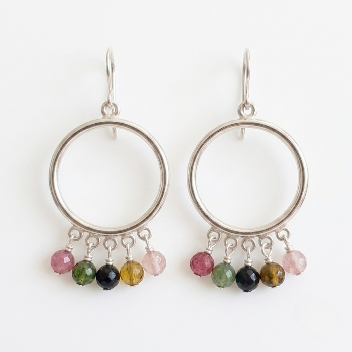 Tourmaline hoop earrings