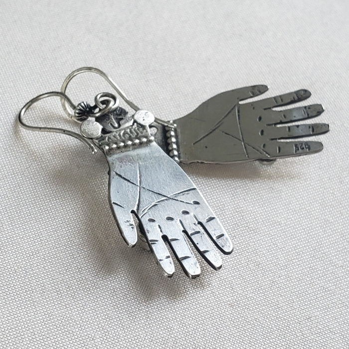 Sterling silver hand earrings
