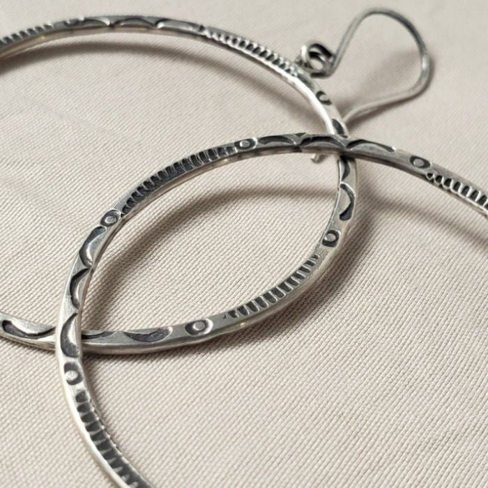 Stamped hoop earrings