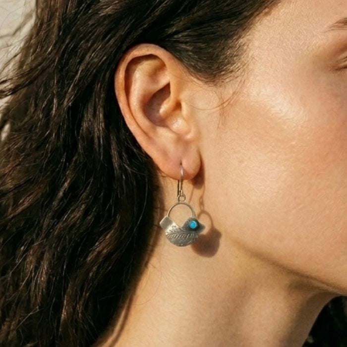 Sterling silver bird earrings