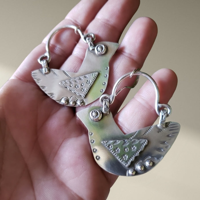 Large bird earrings