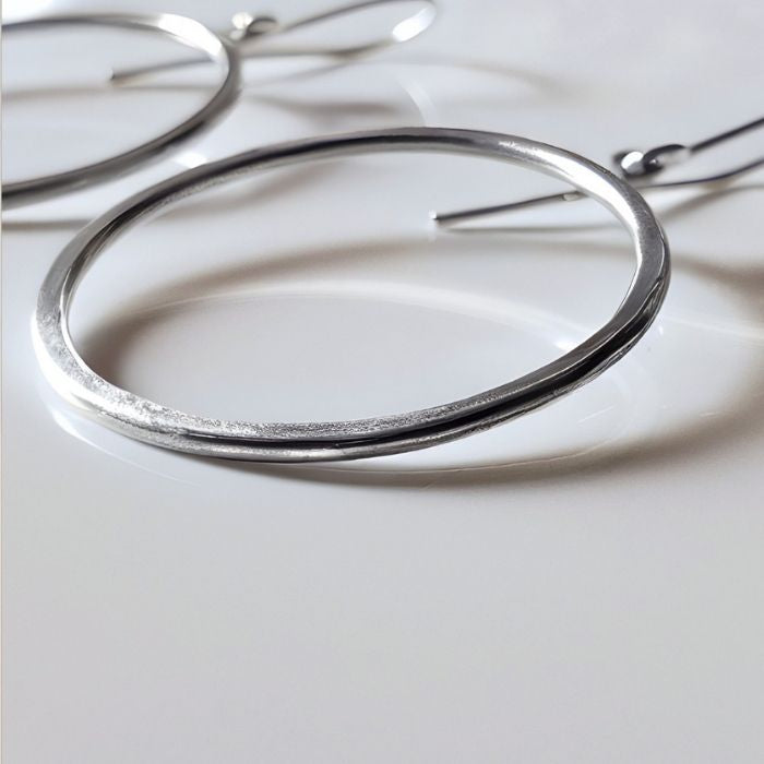 Sterling silver french hoop earrings