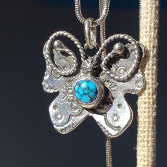 Turquoise butterfly pendant