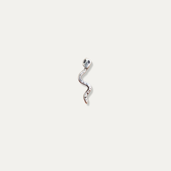 Single sterling silver snake stud earring