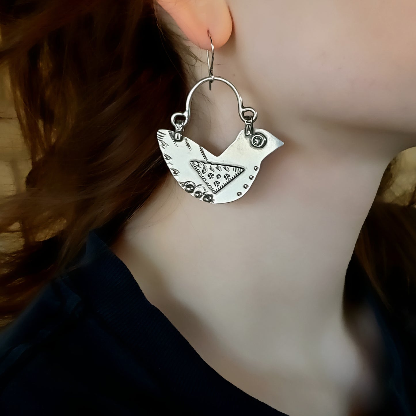 Large bird earrings